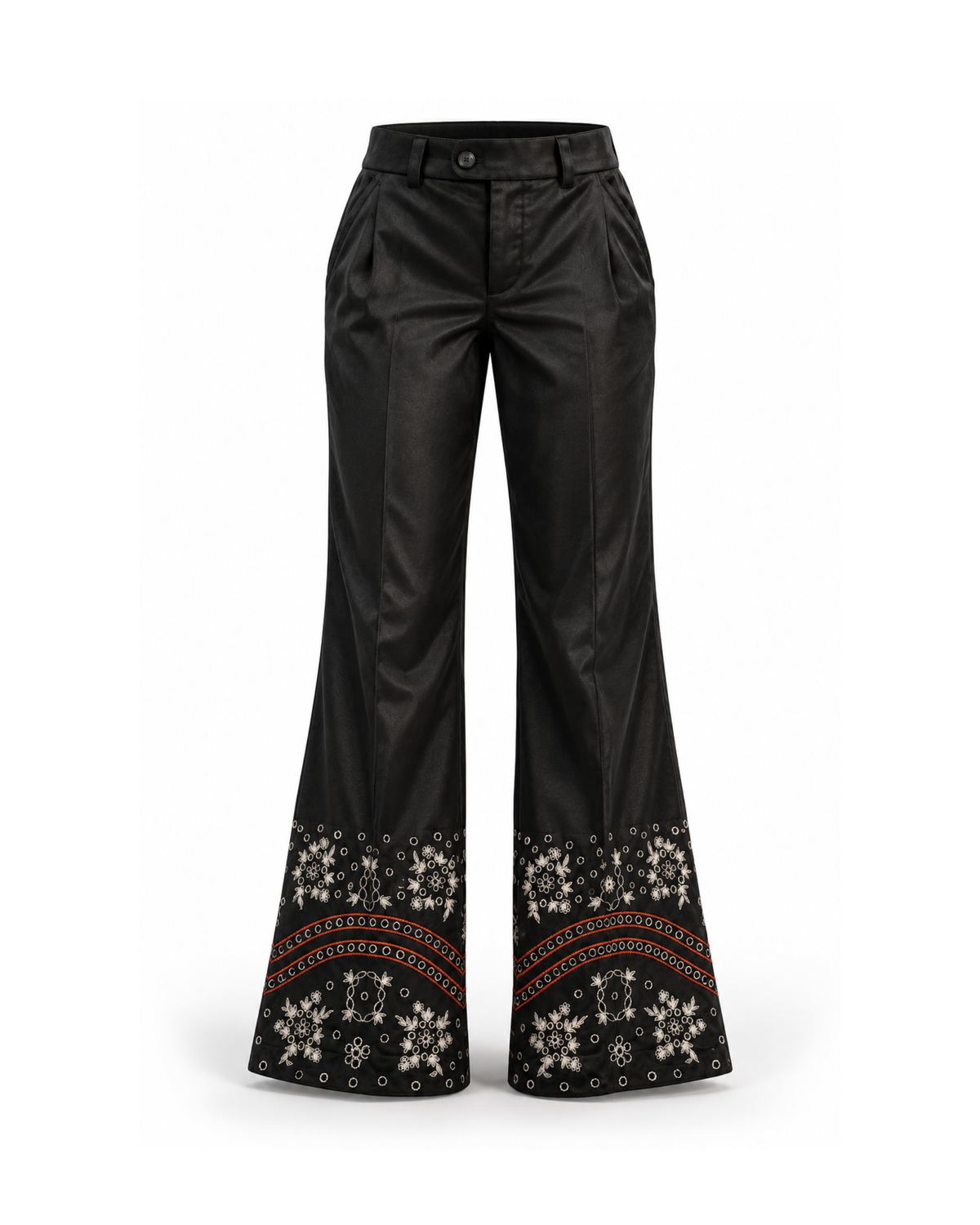 Velvet Embroidered Trousers